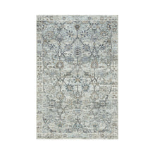 Load image into Gallery viewer, 3&#39;x5&#39; Gardenia Ivory, Silk With Textured Wool Hand Knotted, Tabriz Vase With Pomegranate Design, Oriental Rug FWR541392