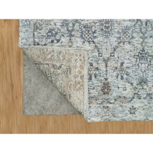 Load image into Gallery viewer, 3&#39;x5&#39; Gardenia Ivory, Silk With Textured Wool Hand Knotted, Tabriz Vase With Pomegranate Design, Oriental Rug FWR541392