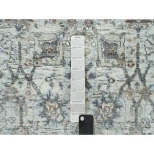 3'x5' Gardenia Ivory, Silk With Textured Wool Hand Knotted, Tabriz Vase With Pomegranate Design, Oriental Rug FWR541392