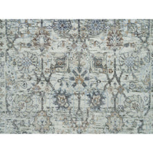 Load image into Gallery viewer, 3&#39;x5&#39; Gardenia Ivory, Silk With Textured Wool Hand Knotted, Tabriz Vase With Pomegranate Design, Oriental Rug FWR541392