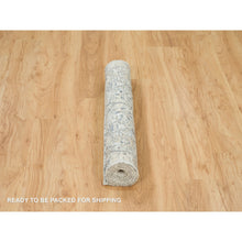 Load image into Gallery viewer, 3&#39;x5&#39; Gardenia Ivory, Silk With Textured Wool Hand Knotted, Tabriz Vase With Pomegranate Design, Oriental Rug FWR541392