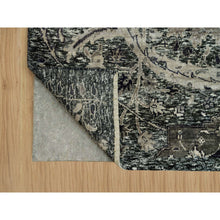 Load image into Gallery viewer, 8&#39;10&quot;x11&#39;10&quot; Roasted Cashew Brown, Wool and Silk Sickle Leaf Design with Accents of Black, Oriental Rug FWR541410