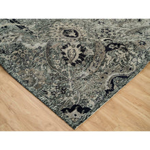 Load image into Gallery viewer, 8&#39;10&quot;x11&#39;10&quot; Roasted Cashew Brown, Wool and Silk Sickle Leaf Design with Accents of Black, Oriental Rug FWR541410