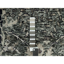 Load image into Gallery viewer, 8&#39;10&quot;x11&#39;10&quot; Roasted Cashew Brown, Wool and Silk Sickle Leaf Design with Accents of Black, Oriental Rug FWR541410
