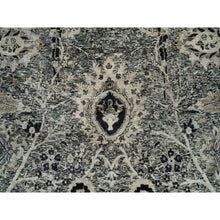 Load image into Gallery viewer, 8&#39;10&quot;x11&#39;10&quot; Roasted Cashew Brown, Wool and Silk Sickle Leaf Design with Accents of Black, Oriental Rug FWR541410