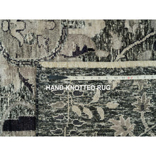 Load image into Gallery viewer, 8&#39;10&quot;x11&#39;10&quot; Roasted Cashew Brown, Wool and Silk Sickle Leaf Design with Accents of Black, Oriental Rug FWR541410