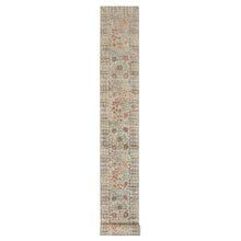 Load image into Gallery viewer, 2&#39;6&quot;x25&#39;10&quot; Gardenia Beige, Hand Knotted Directional Vase Design Silk with Textured Wool XL Runner Oriental Rug FWR541422