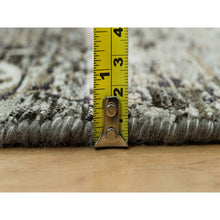 Load image into Gallery viewer, 2&#39;8&quot;x23&#39;10&quot; Cobblestone Gray, Hand Knotted Transitional Persian Influence Erased Medallion Design, Silk With Textured Wool, Oriental Xl Runner Rug FWR541434