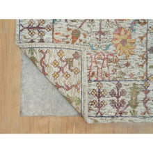 Load image into Gallery viewer, 2&#39;6&quot;x12&#39;2&quot; Cosmic Latte Beige, Textured Wool With Silk, Hand Knotted Directional Vase Design, Runner Oriental Rug FWR541440