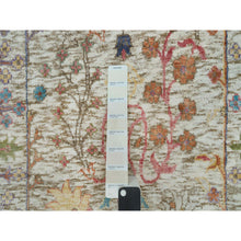 Load image into Gallery viewer, 2&#39;6&quot;x12&#39;2&quot; Cosmic Latte Beige, Textured Wool With Silk, Hand Knotted Directional Vase Design, Runner Oriental Rug FWR541440
