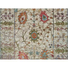 Load image into Gallery viewer, 2&#39;6&quot;x12&#39;2&quot; Cosmic Latte Beige, Textured Wool With Silk, Hand Knotted Directional Vase Design, Runner Oriental Rug FWR541440