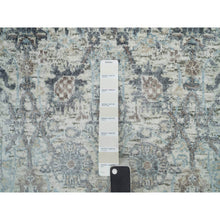 Load image into Gallery viewer, 2&#39;6&quot;x9&#39;10&quot; Jet Stream Ivory, Hand Knotted, Tabriz Vase With Textured Wool With Silk Pomegranate Design, Oriental Runner Rug FWR541458