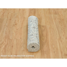 Load image into Gallery viewer, 2&#39;6&quot;x9&#39;10&quot; Jet Stream Ivory, Hand Knotted, Tabriz Vase With Textured Wool With Silk Pomegranate Design, Oriental Runner Rug FWR541458