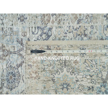 Load image into Gallery viewer, 2&#39;6&quot;x9&#39;10&quot; Jet Stream Ivory, Hand Knotted, Tabriz Vase With Textured Wool With Silk Pomegranate Design, Oriental Runner Rug FWR541458