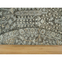 Load image into Gallery viewer, 8&#39;x8&#39; Shades On Gray, Willow And Cypress Tree Design Silk With Textured Wool Hand-Knotted Round Oriental Rug FWR541476