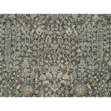Load image into Gallery viewer, 8&#39;x8&#39; Shades On Gray, Willow And Cypress Tree Design Silk With Textured Wool Hand-Knotted Round Oriental Rug FWR541476