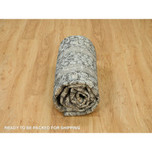 Load image into Gallery viewer, 8&#39;x8&#39; Shades On Gray, Willow And Cypress Tree Design Silk With Textured Wool Hand-Knotted Round Oriental Rug FWR541476