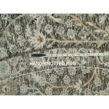 Load image into Gallery viewer, 8&#39;x8&#39; Shades On Gray, Willow And Cypress Tree Design Silk With Textured Wool Hand-Knotted Round Oriental Rug FWR541476