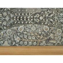 Load image into Gallery viewer, 10&#39;x10&#39; Falcon Gray, Silk With Textured Wool Hand Knotted Willow and Cypress Tree Design, Oriental Round Rug FWR541482