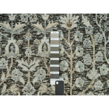Load image into Gallery viewer, 10&#39;x10&#39; Falcon Gray, Silk With Textured Wool Hand Knotted Willow And Cypress Tree Design, Oriental Round Rug FWR541482