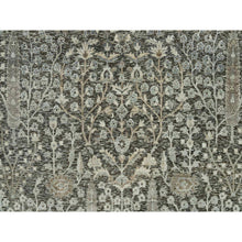 Load image into Gallery viewer, 10&#39;x10&#39; Falcon Gray, Silk With Textured Wool Hand Knotted Willow and Cypress Tree Design, Oriental Round Rug FWR541482
