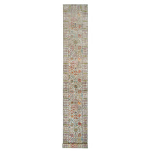 Load image into Gallery viewer, 2&#39;8&quot;x19&#39;10&quot; Pristine Beige, Hand Knotted Silk With Textured Wool, Directional Vase All Over Design, XL Runner Oriental Rug FWR541488