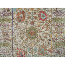 Load image into Gallery viewer, 2&#39;8&quot;x19&#39;10&quot; Pristine Beige, Hand Knotted Silk With Textured Wool, Directional Vase All Over Design, XL Runner Oriental Rug FWR541488