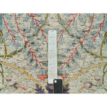 Load image into Gallery viewer, 10&#39;x10&#39; Birch Tan, Hand Knotted, Silk and Textured Wool, Sickle Leaf Design, Oriental Round Rug FWR541500