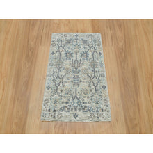 Load image into Gallery viewer, 2&#39;x3&#39;1&quot; Bright White, Tabriz Vase And Hand Knotted Pomegranate Design, Textured Wool With Silk, Mat Oriental Rug FWR541518