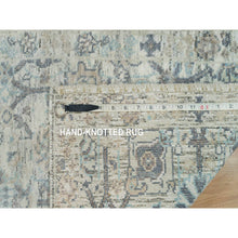 Load image into Gallery viewer, 2&#39;x3&#39;1&quot; Carolina Blue with Ivory, Geometric Design, Berber Influence, Denser Weave, High Mountain Wool, Hand Knotted, Mat, Sample, Oriental Rug FWR124944