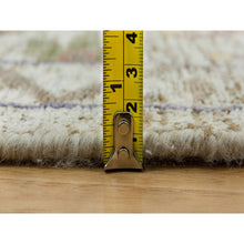 Load image into Gallery viewer, 12&#39;x12&#39; Linen Beige, Textured Wool And Silk, Directional Vase Design, Hand Knotted, Oriental Round Rug FWR541530