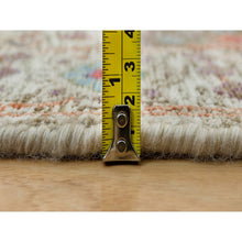 Load image into Gallery viewer, 5&#39;x5&#39; Arcadia White, Tabriz Vase Hand Knotted With Flower Design, Round Oriental Textured Wool And Silk Rug FWR541554