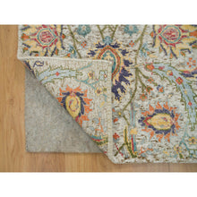 Load image into Gallery viewer, 2&#39;x3&#39;1&quot; Natural Tan, Sickle Leaf Hand Knotted Textured Wool and Silk, Oriental Mat Rug FWR541578