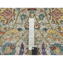 Load image into Gallery viewer, 2&#39;x3&#39;1&quot; Natural Tan, Sickle Leaf Hand Knotted Textured Wool And Silk, Oriental Mat Rug FWR541578