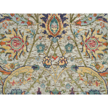 Load image into Gallery viewer, 2&#39;x3&#39;1&quot; Natural Tan, Sickle Leaf Hand Knotted Textured Wool And Silk, Oriental Mat Rug FWR541578