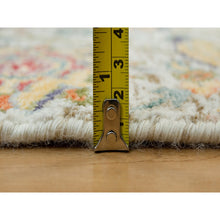 Load image into Gallery viewer, 2&#39;x3&#39;1&quot; Natural Tan, Sickle Leaf Hand Knotted Textured Wool And Silk, Oriental Mat Rug FWR541578