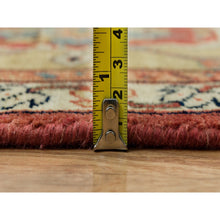 Load image into Gallery viewer, 10&#39;x10&#39; Henna Red And Vegas Gold, Hand Knotted With Organic Wool Antiqued Heriz Re-creation All Over Flowers Design, Square Oriental Densely Woven Rug FWR541614