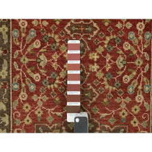 Load image into Gallery viewer, 2&#39;7&quot;x12&#39;4&quot; Upsdell Red with Kobicha Brown, Soft Pile, Natural Dyes, Antique All Wool Tabriz Haji Jalili Rug, Hand Knotted, Fine Weave, Runner Oriental Rug FWR541692