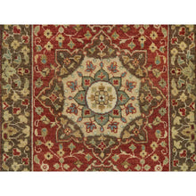 Load image into Gallery viewer, 2&#39;7&quot;x12&#39;4&quot; Upsdell Red with Kobicha Brown, Soft Pile, Natural Dyes, Antique All Wool Tabriz Haji Jalili Rug, Hand Knotted, Fine Weave, Runner Oriental Rug FWR541692