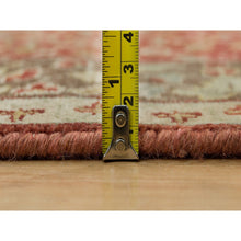 Load image into Gallery viewer, 2&#39;7&quot;x12&#39;4&quot; Upsdell Red With Kobicha Brown, Soft Pile, Natural Dyes, Antique All Wool Tabriz Haji Jalili Rug, Hand Knotted, Fine Weave, Runner Oriental Rug FWR541692