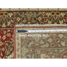 Load image into Gallery viewer, 2&#39;7&quot;x12&#39;4&quot; Upsdell Red with Kobicha Brown, Soft Pile, Natural Dyes, Antique All Wool Tabriz Haji Jalili Rug, Hand Knotted, Fine Weave, Runner Oriental Rug FWR541692