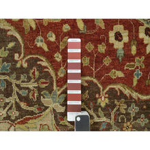 Load image into Gallery viewer, 10&#39;x10&#39; Rufous Red, Hand Knotted Tabriz Antique And Haji Jalili Design, Organic Wool, Plush Pile, Vegetable Dyes, Round Oriental Fine Weave Rug FWR541722