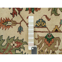 Load image into Gallery viewer, 11&#39;9&quot;x18&#39;2&quot; Seedpearl White, Antiqued Fine Heriz, Re-creation Hand Knotted 100% Wool Large Medallion Design, Natural Dyes Densely Woven, Oversized Oriental Rug FWR541746