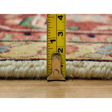 Load image into Gallery viewer, 11&#39;9&quot;x18&#39;2&quot; Seedpearl White, Antiqued Fine Heriz, Re-creation Hand Knotted 100% Wool Large Medallion Design, Natural Dyes Densely Woven, Oversized Oriental Rug FWR541746