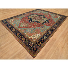 Load image into Gallery viewer, 13&#39;10&quot;x18&#39;1&quot; Barn Red, Vegetable Dyes Antiqued Hand Knotted Fine Heris Re-creation, Soft Wool And Soft Pile, Densely Woven Oversized Oriental Rug FWR541788