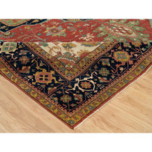 Load image into Gallery viewer, 13&#39;10&quot;x18&#39;1&quot; Barn Red, Vegetable Dyes Antiqued Hand Knotted Fine Heris Re-creation, Soft Wool And Soft Pile, Densely Woven Oversized Oriental Rug FWR541788