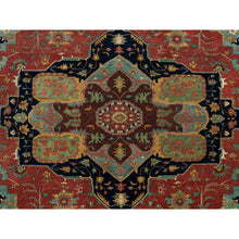 Load image into Gallery viewer, 13&#39;10&quot;x18&#39;1&quot; Barn Red, Vegetable Dyes Antiqued Hand Knotted Fine Heris Re-creation, Soft Wool And Soft Pile, Densely Woven Oversized Oriental Rug FWR541788