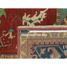 Load image into Gallery viewer, 13&#39;10&quot;x18&#39;1&quot; Barn Red, Vegetable Dyes Antiqued Hand Knotted Fine Heris Re-creation, Soft Wool And Soft Pile, Densely Woven Oversized Oriental Rug FWR541788