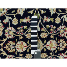 Load image into Gallery viewer, 4&#39;10&quot;x7&#39;2&quot; Ombre Blue, Hand Knotted, Nain with All Over Flower Design, 250 KPSI, Wool and Silk, Oriental Rug FWR541848