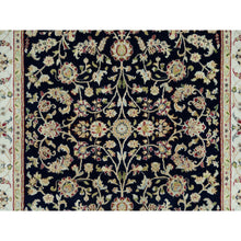 Load image into Gallery viewer, 4&#39;10&quot;x7&#39;2&quot; Ombre Blue, Hand Knotted, Nain with All Over Flower Design, 250 KPSI, Wool and Silk, Oriental Rug FWR541848